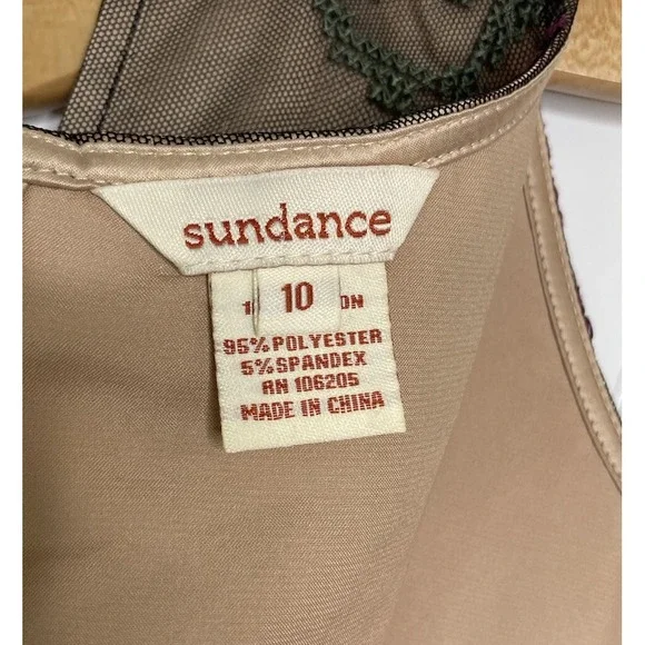 Sundance Lucky In Love Sleeveless Dress Size 10 Black Tulle Embroidered Overlay - Picture 9 of 16